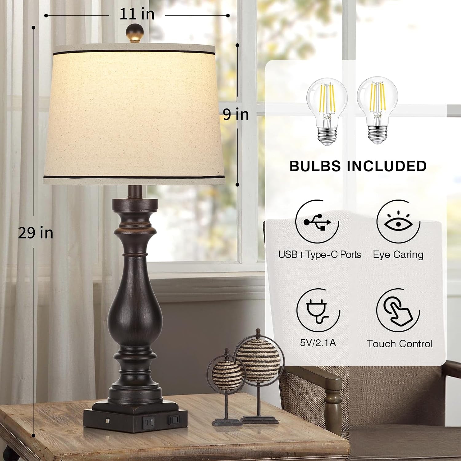 table-lamps-for-living-room-vintage-bedside-nightstand-bedroom-lamp-single-usb-c-a-ports-ac-outlet-3-way-dimmable-touch-control-black-farmhouse-retro-29-tall