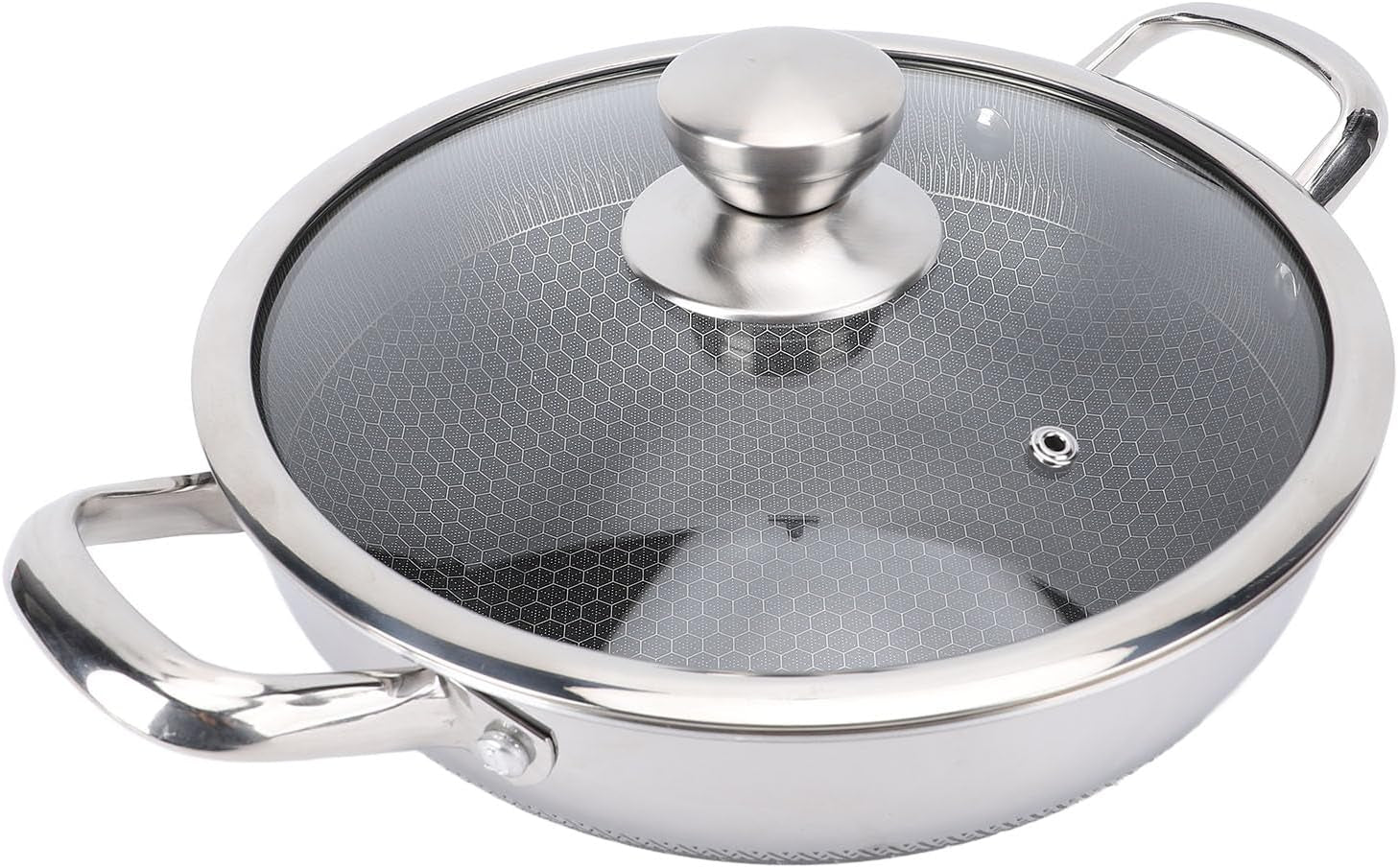 stainless-steel-wok-pan-nonstick-frying-pan-honeycomb-stir-fry-skillet-with-lid-compatible-with-induction-cooker-gas-range-dishwasher-safe-26cm