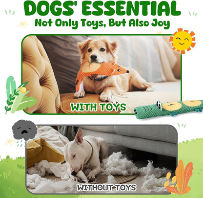 XIUGOAL Dog Toys for Aggressive Chewers, 2 Pack No Stuffing Dog Toys for Boredom and Teething, Squeaky Chew Toy for Small, Medium Breed to Keep Them Busy7