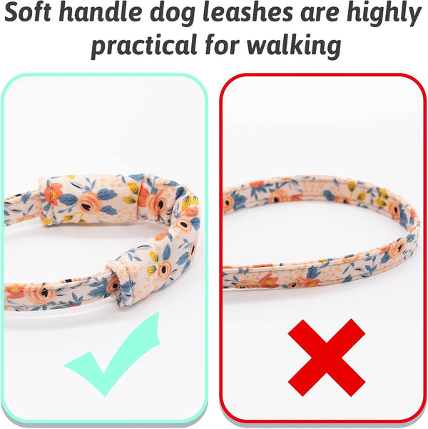 Dog Collar and Leash Set Girls Adjustable Puppy Collars with Floral Bow Tie for Small Medium Large Female Dogs, Orange Flower, S6