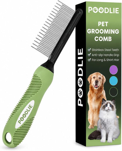 Poodle Dematting Fur Rake Comb Brush for Dogs and Cats - Long 2.5" Steel Safety Blades Metal Comb for Detangling Matted or Knotted Undercoat Hair17