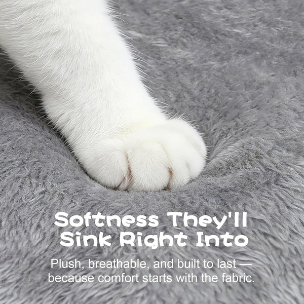Cat Bed Cave with Pillow & Cat Toys, Cat Bed for Indoor Cats & Dog | 17.7In, up to 15 Lbs, Dual-Sided Cushion, Reversible Comfort for All Seasons, Semi-Enclosed Design, Machine Washable, Grey4