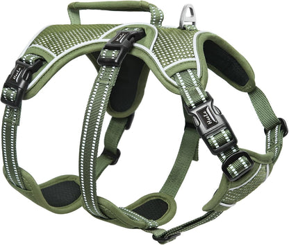 HEELE Dog Harness, Escape Proof Dog Harness, Release on Neck, No Pull Reflective Adjustable Vest with Durable Handle, Dog Harness for Outdoor Training Walking, Dog Harness for Large/Active Dogs, L8