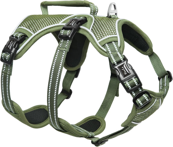 HEELE Dog Harness, Escape Proof Dog Harness, Release on Neck, No Pull Reflective Adjustable Vest with Durable Handle, Dog Harness for Outdoor Training Walking, Dog Harness for Large/Active Dogs, L8