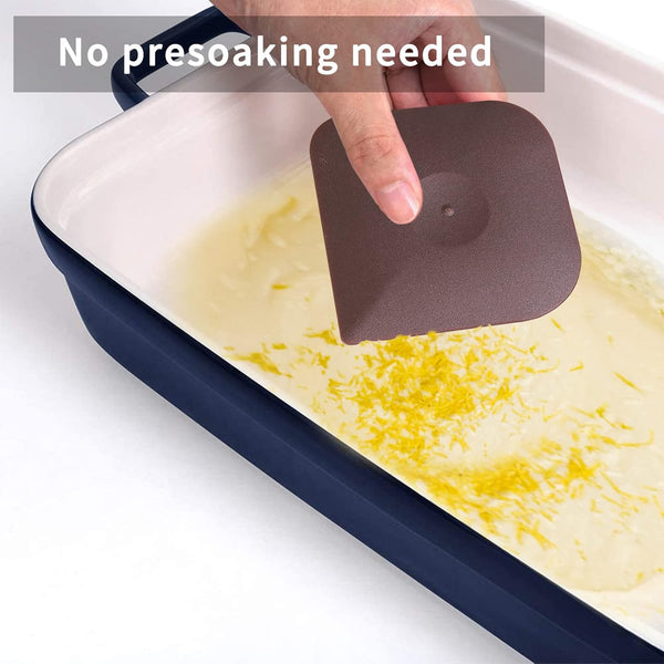 Plastic Pan Pot Dish Scraper Tool Set, Kitchen Nylon Food Scraper for Dish | Non-Scratch Cast Iron Skillet Scraper Pan Pot Cleaner Scrubber, Kitchen Plastic Scraper Cleaning Tool for Burnt Food,Grease4