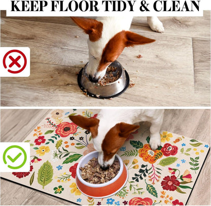 Dog Food Mats for Floors, Absorbent Dog Bowl Mat for Food and Water Dispenser, Quick Dry Cat Food Mat Pet Supplies3