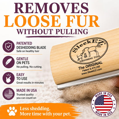 Sleekez Dog Brush for Shedding | Patented Deshedding Dog Brush | Pet Hair Remover for Short, Medium & Long Coats | Made in USA | 5 Inch6