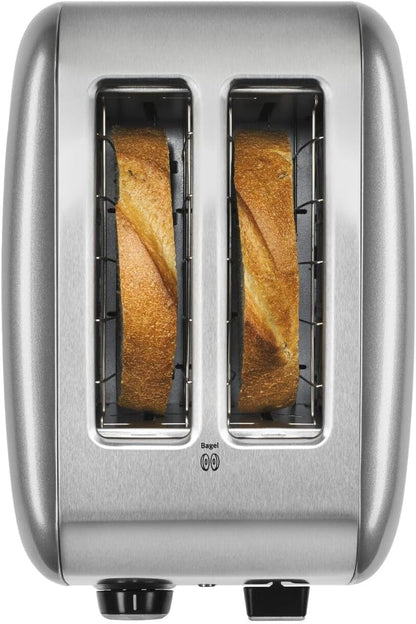 Kitchenaid 2-Slice Toaster with Manual Lift Lever, KMT2115, Contour Silver | Extra-Wide Slots for Bagels and Thick Breads, Adjustable Shade Control, Removable Crumb Tray, Metal Exterior for Durability2