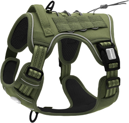 Auroth Tactical Dog Harness for Large Dogs No Pull Adjustable Pet Harness Reflective K9 Working Training Easy Control Pet Vest Military Service Dog Harnesses Army Yellow L74