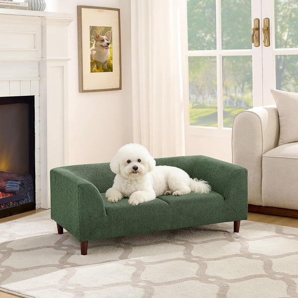 39.75" Modern Pet Sofa with Backrest and Armrests, Comfortable Foam Cushion Dog Couch for Small and Medium Dogs, Stable Leg Design for Living Room14