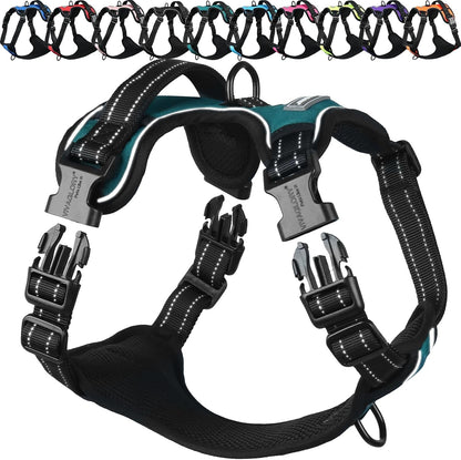 VIVAGLORY No Pull Dog Harness Vest Harness, L, Orange - Patterned | with Handle Front and Back Clip for Training & Pulling, No Pull & Escape Proof Padded Adjustable for Pet Puppy14