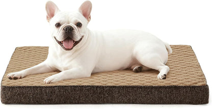 JOEJOY Orthopedic XL Dog Bed for Large Dogs, Waterproof Dog Bed for Crate with Washable Removable Cover, Extra Thick Egg-Crate Memory Foam Pet Beds, Grey, 41"X27"29