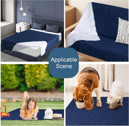 Waterproof Dog Bed Cover Pet Blanket, Dog Bed Cover Blanket for Couch | with Anti-Slip Back for Furniture Bed Sofa, Washable Bed Protector Cover Large for Pet Dogs Cats, 52" X 82", Navy Blue6