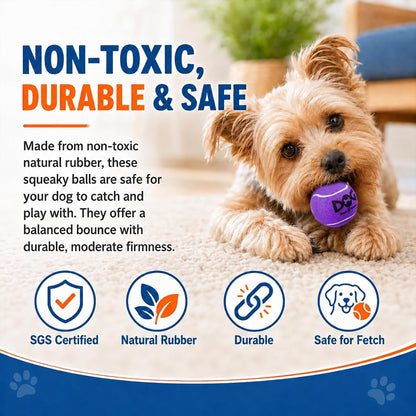 INSUM Small Tennis Balls for Dogs - 2 Inch 20 Pack Squeaky Dog Balls | Built in Squeaker, Durable, SGS Non-Toxic Test, Mini Tennis Balls for Small Breeds, with Mesh Bag4