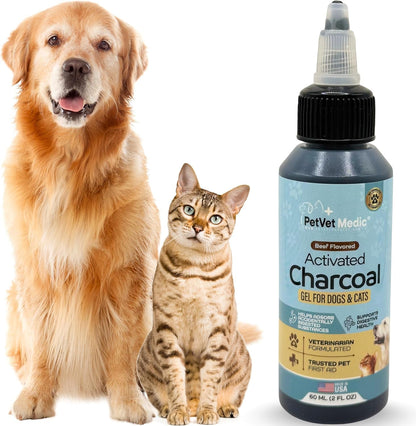 Pet Vet Activated Charcoal Gel for Dogs & Cats (60Ml Bottle) Beef Flavor1