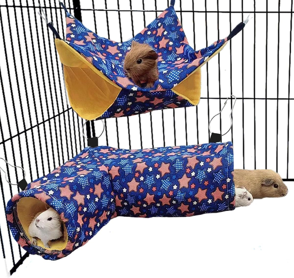 eaedmy-guinea-pig-rat-ferret-hammock-small-animal-corner-tunnel-tubes-bed-for-hedgehog-piggy-chinchilla-hideout-toys-and-cage-accessories