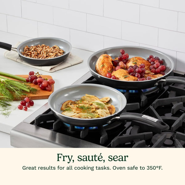 , 3-Pc Classic Ceramic Nonstick Skillet Set, Amazon Exclusive, 35C22-3BK4
