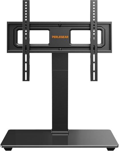 Universal Swivel TV Stand Base for 32–70 Inch Tvs to 88Lbs | 9-Level Height Adjustable, Tempered Glass Base, Tilt, Max VESA 400X400Mm, TV Stand Mount for Living Room & Bedroom, PGTVS261