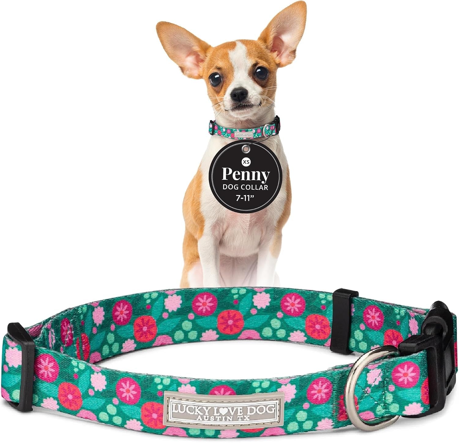 lucky-love-dog-easy-click-buckle-dog-collar-with-leash-set-combo-durable-comfortable-for-male-female-dogs-pet-collar-for-medium-dogs-secure-fit-blackbird-combo-medium