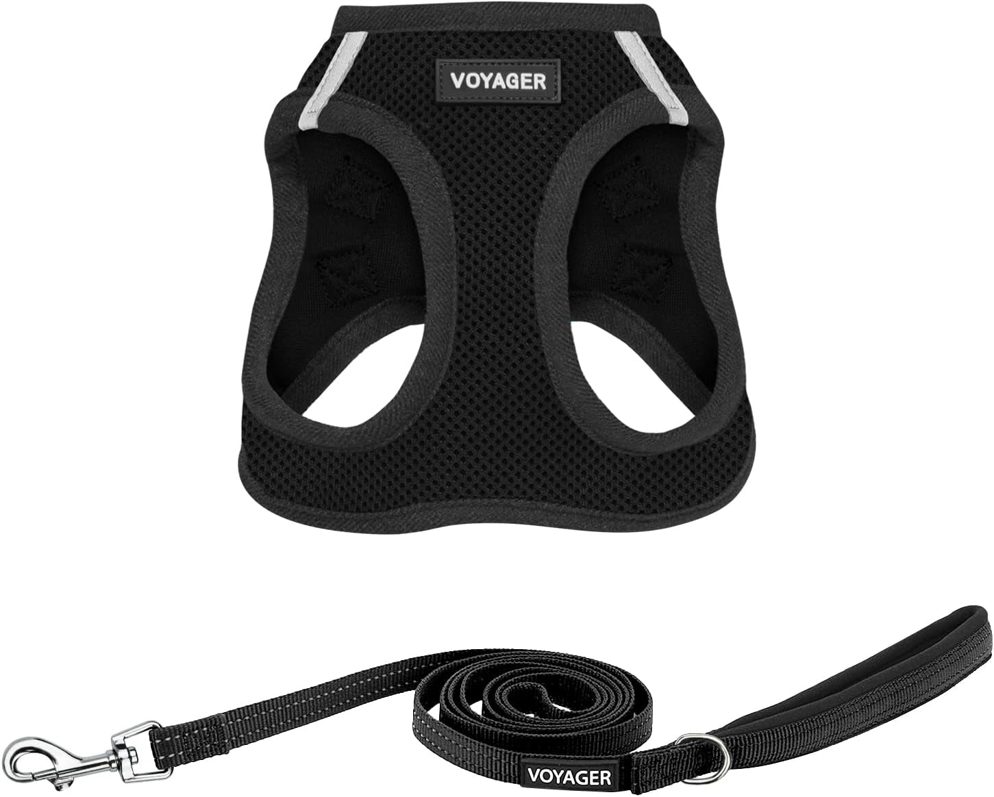 best-pet-supplies-voyager-step-in-air-all-weather-mesh-harness-and-reflective-dog-5ft-leash-combo-with-neoprene-handle-for-small-medium-and-large-breed-puppies-baby-blue-small