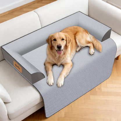 Large Dog Bed for Couch, Cooling Orthopedic Dog Bed, Removable Washable Cover, Waterproof Lining, Non-Slip Bottom, Dog Sofa Bed with Extended Mat, Size: 41"*37"*4.9"1