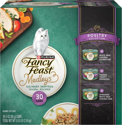 Fancy Feast Purina Medleys Poultry Wet Cat Food, 3 Oz Cans, 30-Pack1