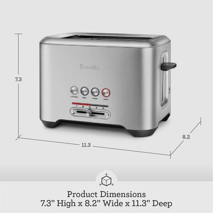Breville BTA720XL Bit More Toaster, 2 Slice, Brushed Stainless Steel | Toast Bagels and Thick, Artisanal Bread Evenly in Wide Slots | Includes 'A Bit More' and 'Lift & Look' and Defrost Function6
