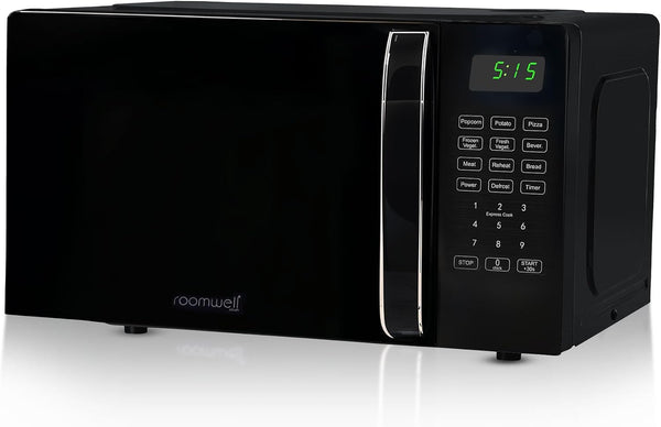 0.7 Cu Ft Microwave Countertop Small with Digital Display, 700 Watt Microwave Black Has 10 Power Levels & Auto Defrost Function Mini Microwave Oven Compact with Child Lock for Dorm, Home, Office1