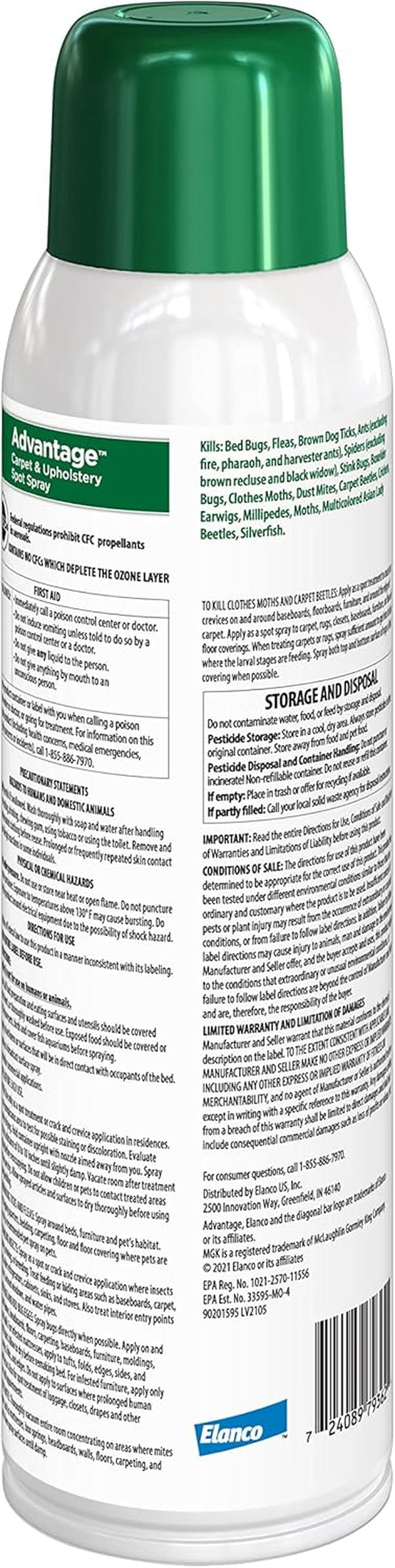 Advantage Carpet & Upholstery Spot Spray | Kills Fleas & Ticks & Bedbugs | 16 Oz.2