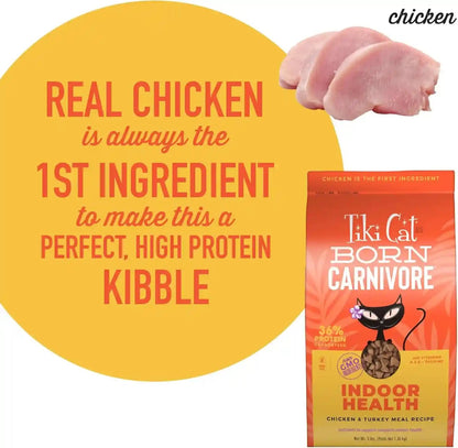 Tiki Cat Born Carnivore Indoor Health Non-Gmo, Chicken and Turkey Meal Recipe 3 Lbs.7