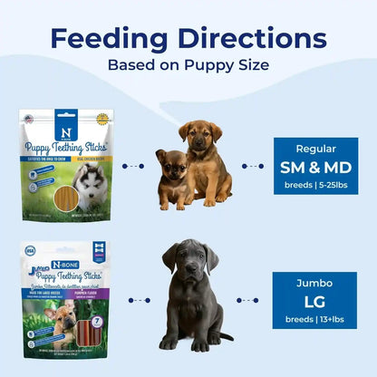 N-Bone Puppy Teething Sticks, Chicken Flavor, Natural Puppy Chew Sticks & Teething Treats, SQF Certified, Made with Rice Flour for Easy Digestion, Calcium Enriched (3.7Oz)6