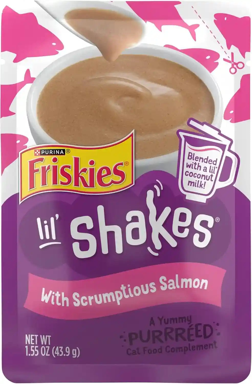purina-friskies-pureed-cat-food-topper-lil-shakes-with-scrumptious-salmon-lickable-cat-treats-pack-of-16-1-55-oz-pouches