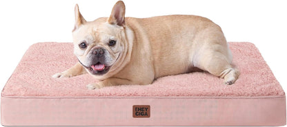 EHEYCIGA Orthopedic Dog Bed Large with Removable Washable Cover,Grey,41X27 | Egg Crate Foam Support,Durable Oxford Fabric,Non-Slip Bottom,Machine Washable,Soft Waterproof Plush Pet Bed Mat for Crate84