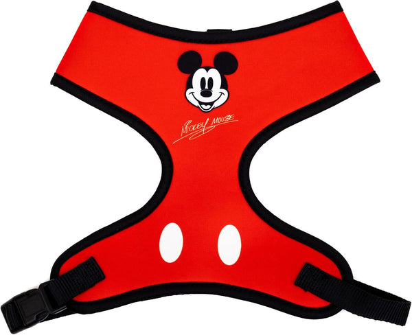 Disney Pet Harness, Dog Collar Plastic Buckle, Mickey Mouse Smiling Face Red Black1
