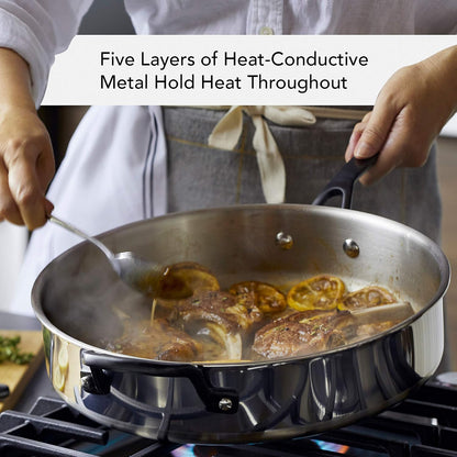 Kitchenaid 5-Ply Clad Stainless Steel Cookware Induction Pots and Pans Set, 10-Piece, Polished Stainless Steel3