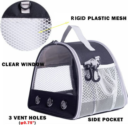 Guinea Pig Carrier Backpack, Clear Bubble Window Backpack for Guinea Pig, Bunny Rat Bird (Black, Carrier)3