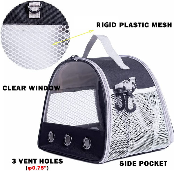 Guinea Pig Carrier Backpack, Clear Bubble Window Backpack for Guinea Pig, Bunny Rat Bird (Black, Carrier)3