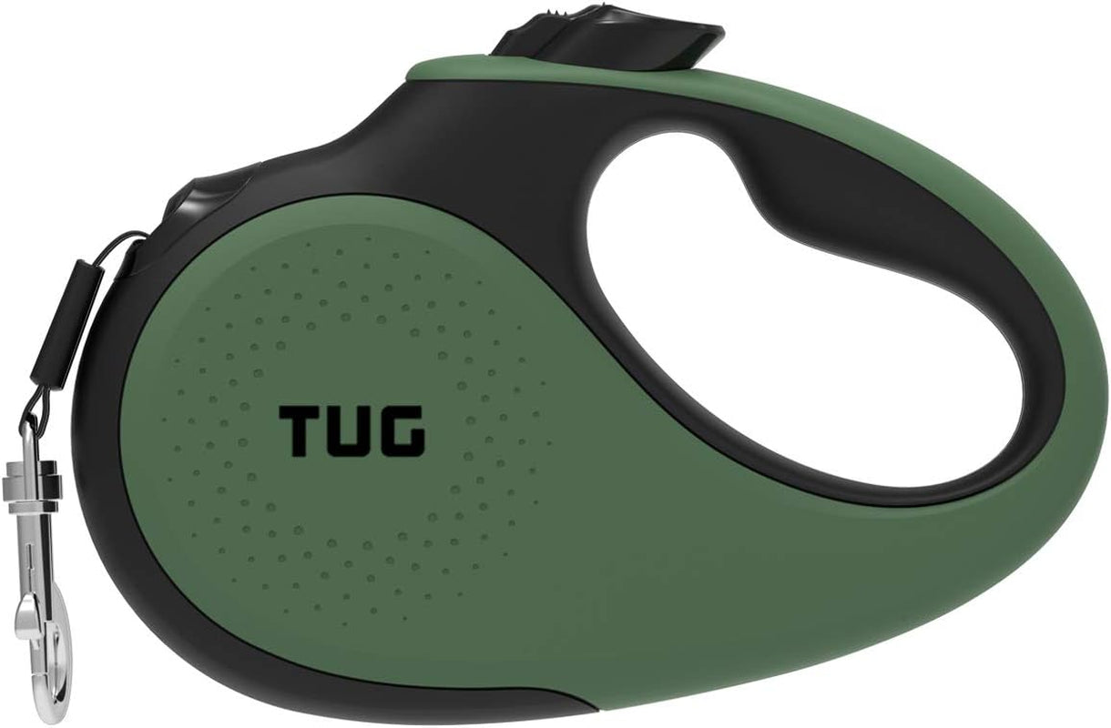 tug-360-tangle-free-retractable-dog-leash-16-ft-strong-nylon-tape-one-handed-brake-pause-lock-medium-white