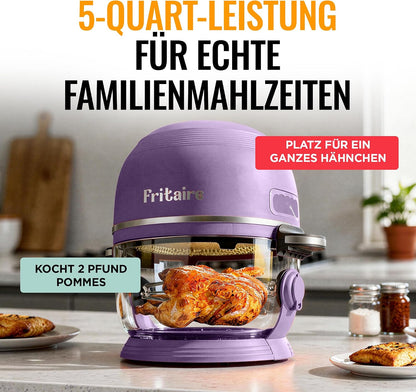 Non Toxic Air Fryer™ Pro | 9-In-1 Glass Air Fryer | Self-Cleaning | 5 Quart | Rotisserie and Tumbler | 400F Vortex for Even Cooking, Bpa-Free Teflon Free, Recrisp, Roast, Bake, Lavender7