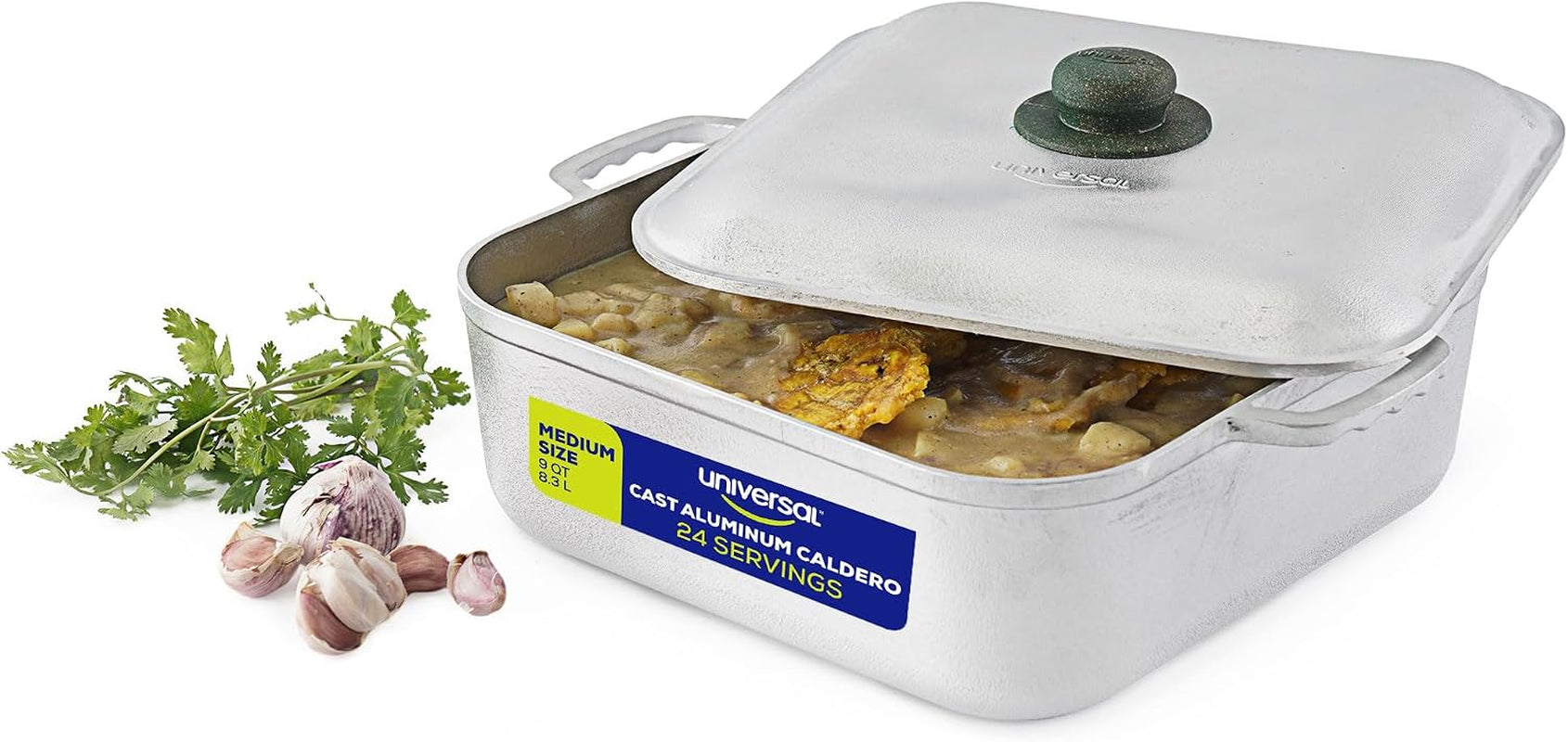 9-quart-24-cups-square-caldero-cast-aluminum-cooking-pot-with-lid-oven-safe-dutch-oven-pot-for-rice-soups-stews-roasting-everyday-cooking