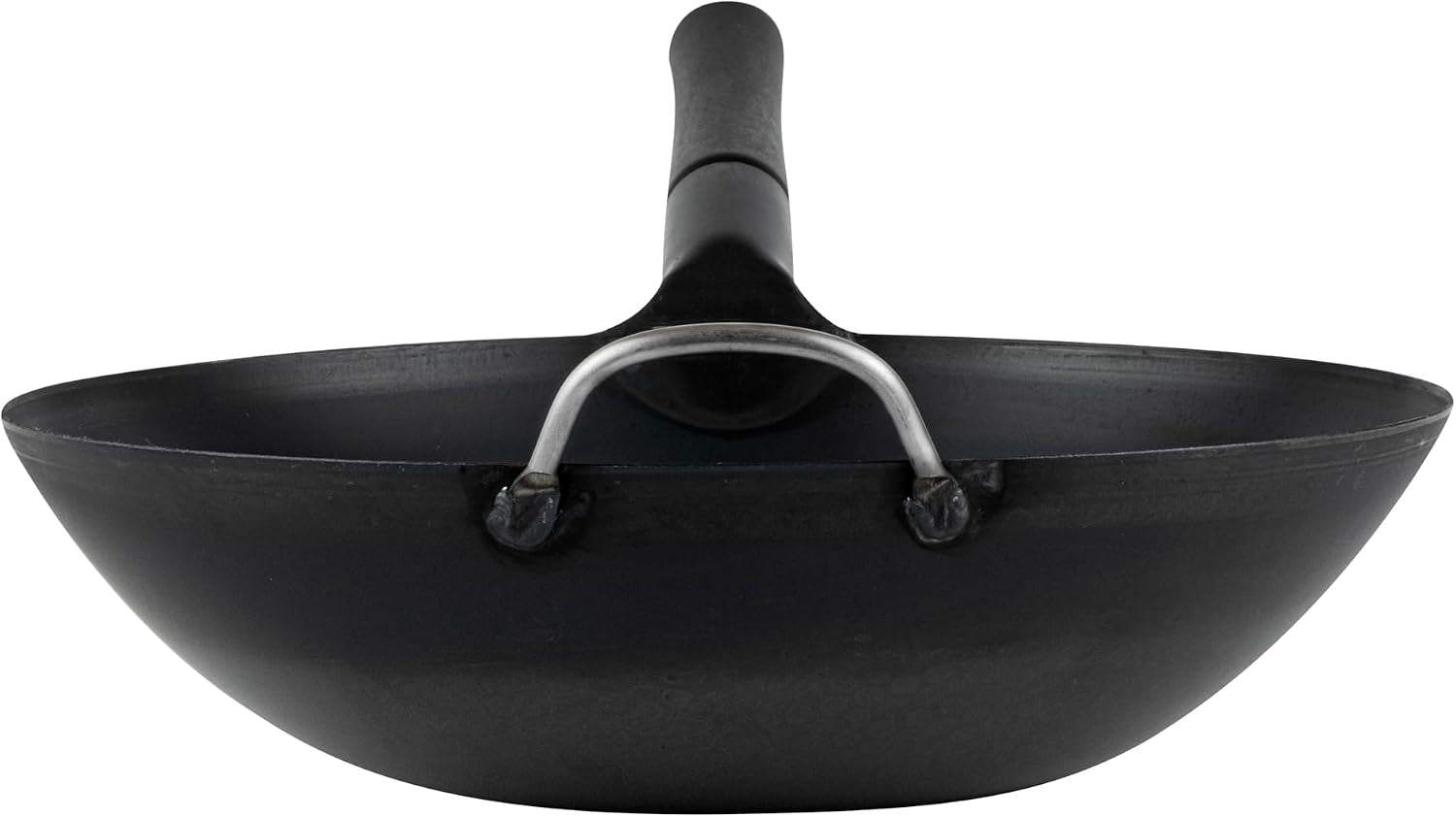carbon-steel-wok-1-pack-of-13-3-inch-heavy-duty-uniform-heat-distribution-pan-induction-compatible-flat-bottom-wok-welded-handle-black-for-gas-stovetops-and-grills