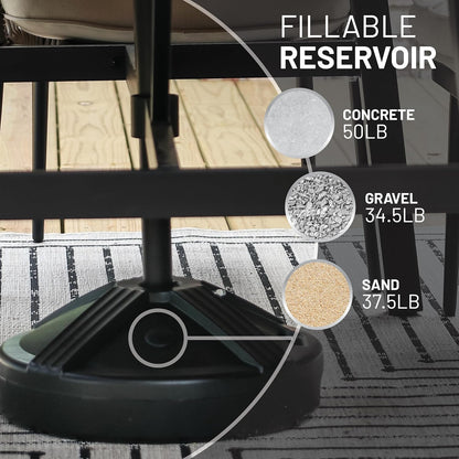 Durable 50 Pound Fillable Umbrella Base Designed to Be Used with a Patio Table2