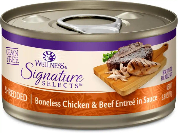 Wellness CORE Signature Selects Flaked Adult Canned Wet Cat Food, Natural, Protein Rich, Grain Free, Skipjack Tuna and Wild Salmon Entrée Recipe, 2.8 Oz, Pack of 12 Cans38