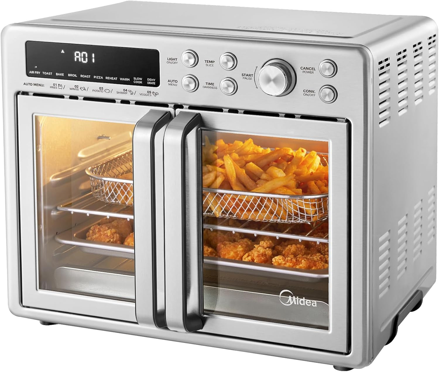 midea-flexify-classic-french-door-toaster-oven-air-fryer-combo-26-4-qt-10-in-1-large-capacity-26-4-qt-countertop-oven-25-faster-cooking-and-90-less-oil-stainless-steel