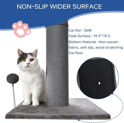 Cat Craft Cat Scratching Post Carpet Scratching Post 41" for Indoor Cats, Tall Cat Scratch Post, Carpet Cat Scratcher with Replaceable Toys, Sturdy Base, Large, Gray | 41In Tall Short Plush Scratch Post, Stable Base, Interchangeable Play Toys, for Indoor Cats to Avoid Furniture Scratching4
