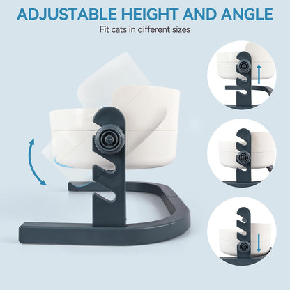 All for Paws Height Adjustable Cat Elevated Bowls Stainless Steel Dog Food Water Bowls, Height Adjustable Cat Feeder Mess Proof Pet Feeding Bowls for Small to Large Size Cats3