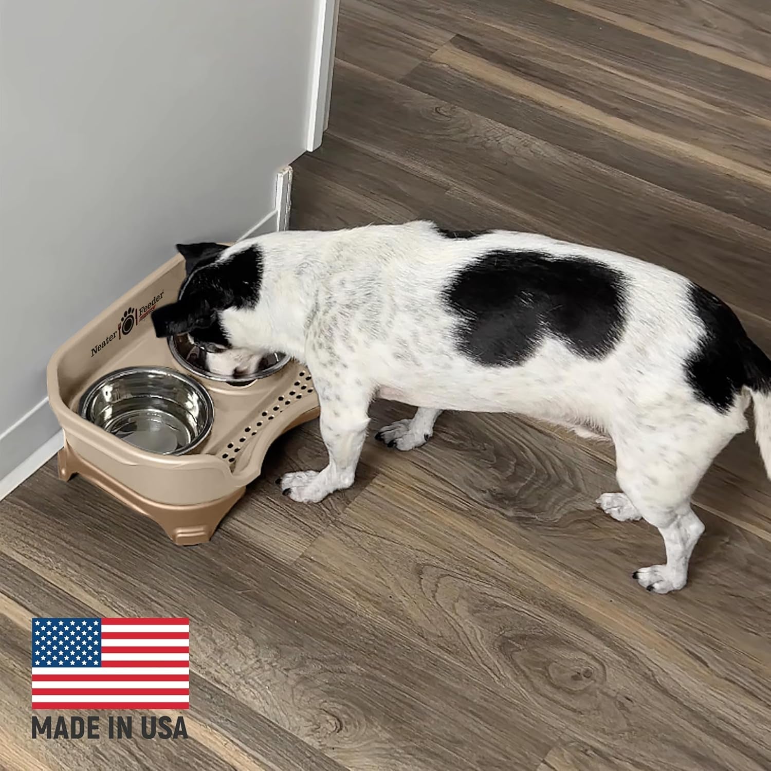 neater-feeder-express-mess-proof-dog-bowls-elevated-for-small-breeds-under-15-lb-made-in-usa-no-spill-raised-dog-food-bowl-stand-stainless-steel-food-and-water-bowl-set-feeding-station-cappuccino