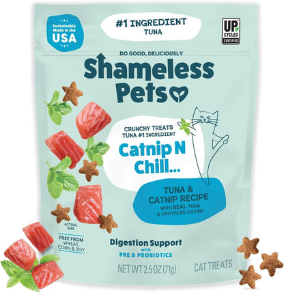 Shameless Pets Crunchy Cat Snacks & Treats – Healthy Cat Treats for Indoor Cats & Kittens with Catnip, Real Chicken & Digestive Support, Catnip N Chill (2.5 Oz)25
