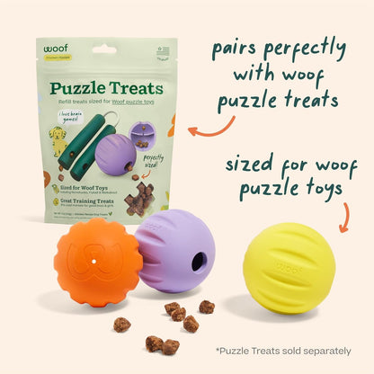 WOOF Flyball Fetch Ball & Dog Treat Dispenser Toy, 3-Pack | 2-In-1 Fetch Ball, Fits Standard Ball Launchers, Treat Dispenser, Durable Rubber, Dishwasher Safe, Puzzle Enrichment8