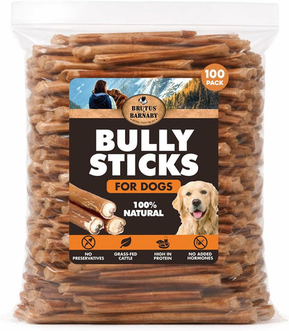 BRUTUS & BARNABY Bully Sticks for Small, Medium & Large Dogs, 6 Inch, 12 Ct | Long Lasting Thick Grass Fed Beef Pizzle Chew Treats, Odor Free and Rawhide Free, Great for Aggressive Chewers10